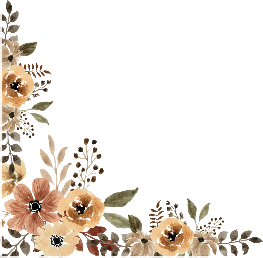 Watercolor Flower Edge Frame